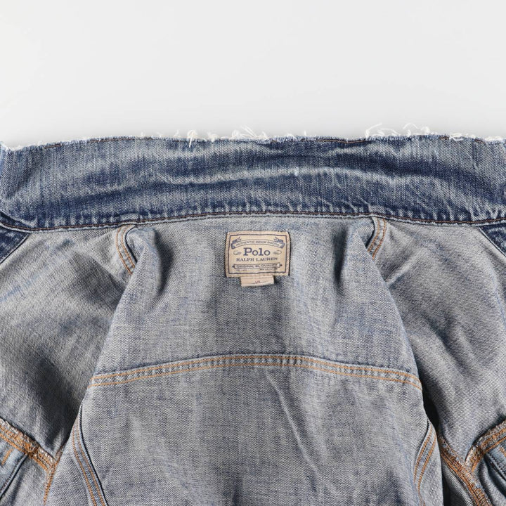 Ralph Lauren POLO RALPH LAUREN denim jacket G-jacket men's size L cotton Blue type light blue Vintage Second Hand