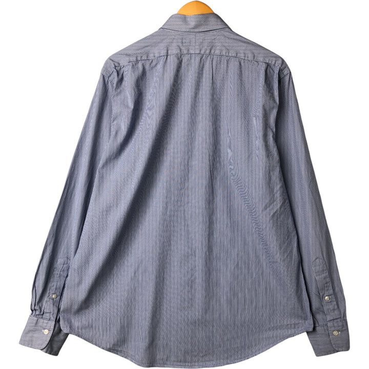 POLO by Ralph Lauren REDENT CUSTOM FIT wide collar long sleeve striped shirt men's XL equivalent cotton Purple type blue-purple Vintage Second Hand