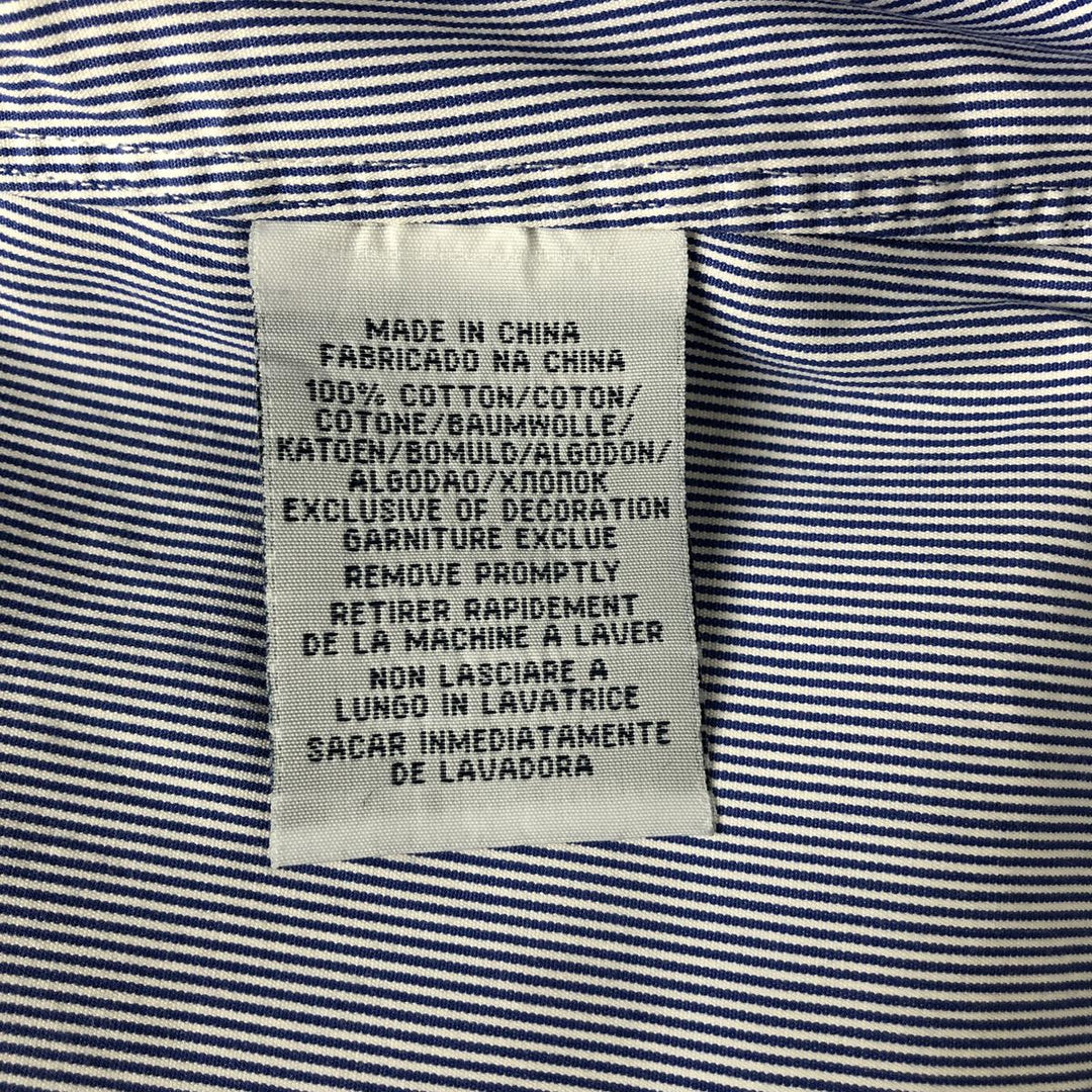 POLO by Ralph Lauren REDENT CUSTOM FIT wide collar long sleeve striped shirt men's XL equivalent cotton Purple type blue-purple Vintage Second Hand
