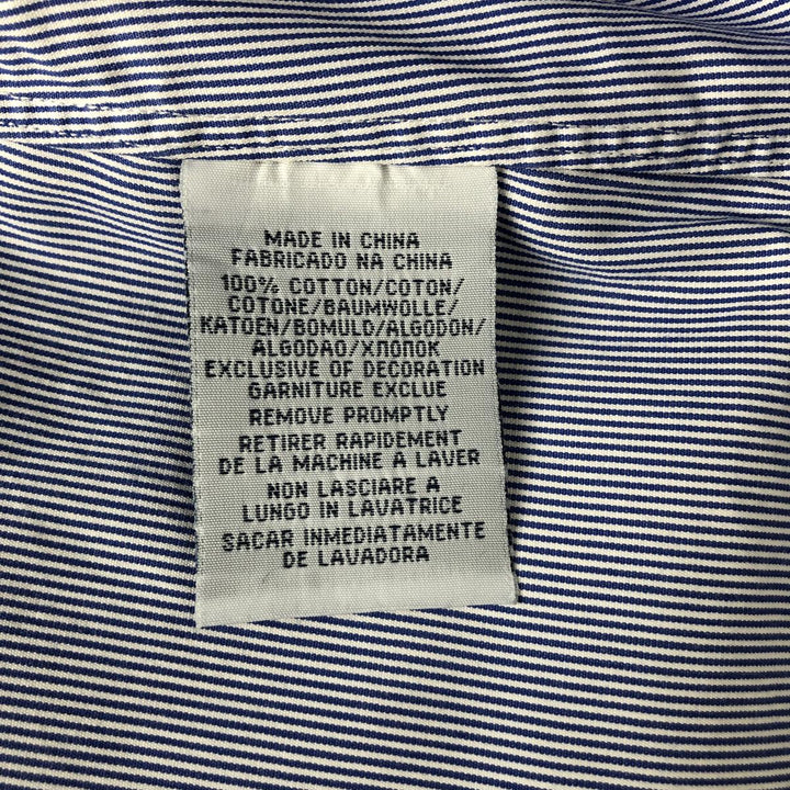 POLO by Ralph Lauren REDENT CUSTOM FIT wide collar long sleeve striped shirt men's XL equivalent cotton Purple type blue-purple Vintage Second Hand