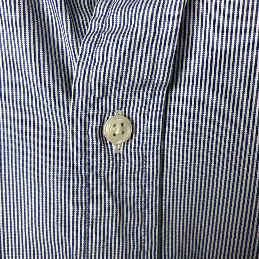 POLO by Ralph Lauren REDENT CUSTOM FIT wide collar long sleeve striped shirt men's XL equivalent cotton Purple type blue-purple Vintage Second Hand