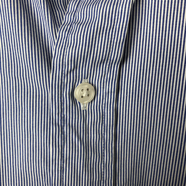 POLO by Ralph Lauren REDENT CUSTOM FIT wide collar long sleeve striped shirt men's XL equivalent cotton Purple type blue-purple Vintage Second Hand