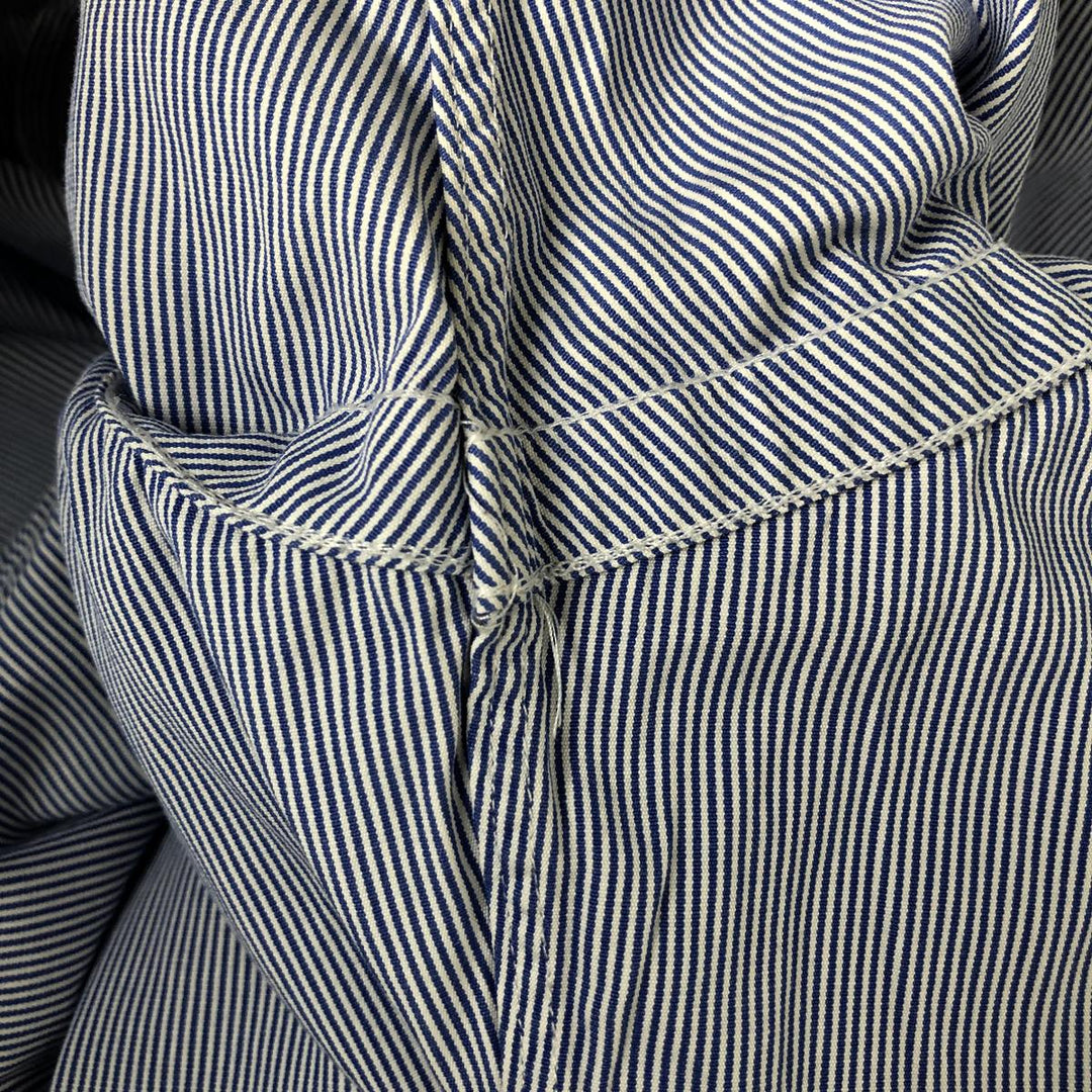 POLO by Ralph Lauren REDENT CUSTOM FIT wide collar long sleeve striped shirt men's XL equivalent cotton Purple type blue-purple Vintage Second Hand
