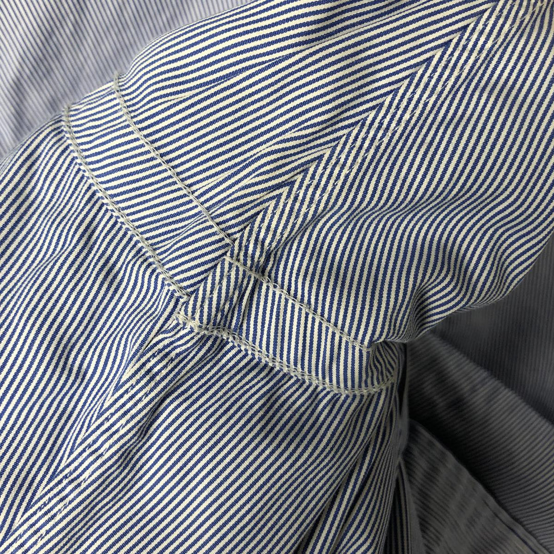 POLO by Ralph Lauren REDENT CUSTOM FIT wide collar long sleeve striped shirt men's XL equivalent cotton Purple type blue-purple Vintage Second Hand