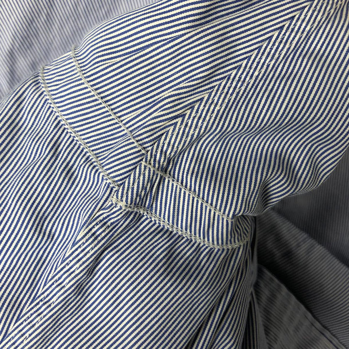 POLO by Ralph Lauren REDENT CUSTOM FIT wide collar long sleeve striped shirt men's XL equivalent cotton Purple type blue-purple Vintage Second Hand