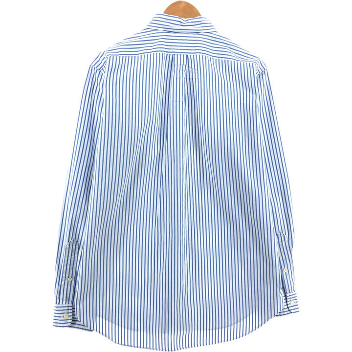 Ralph Lauren Classic Fit Long Sleeve Button Down Striped Shirt, Men's M cotton blue type Vintage Second Hand
