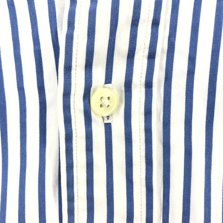 Ralph Lauren Classic Fit Long Sleeve Button Down Striped Shirt, Men's M cotton blue type Vintage Second Hand
