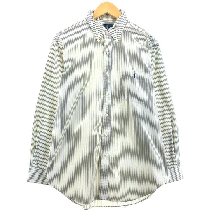 Ralph Lauren Classic Fit Long Sleeve Button Down Striped Shirt, Men's Size L cotton yellow type Vintage Second Hand