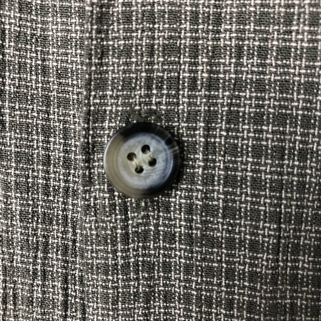 90'S St Michael short sleeve cotton check shirt made in USA, men's size L, vintage Rayon green type Vintage Second Hand