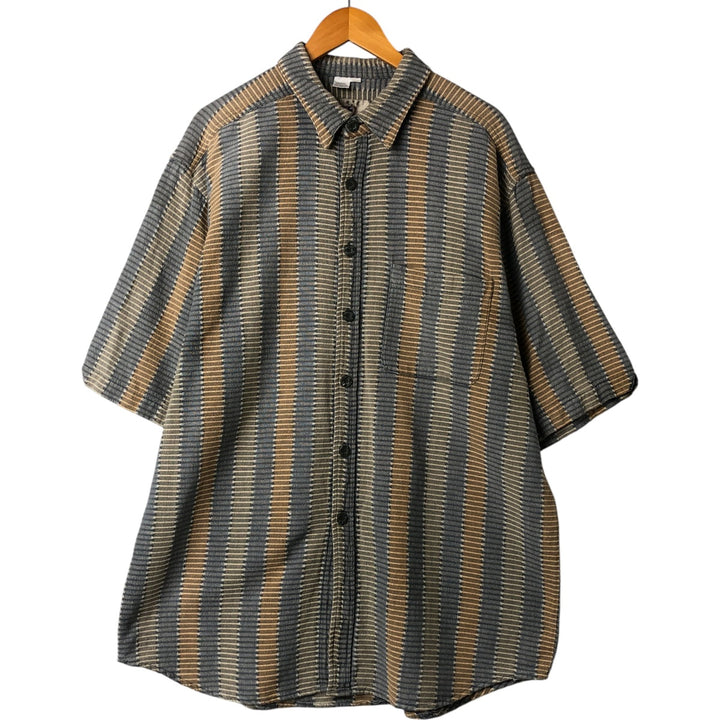 THE TERRITORT AHEAD Short Sleeve Cotton Check Shirt Men's XL cotton blue type Vintage Second Hand