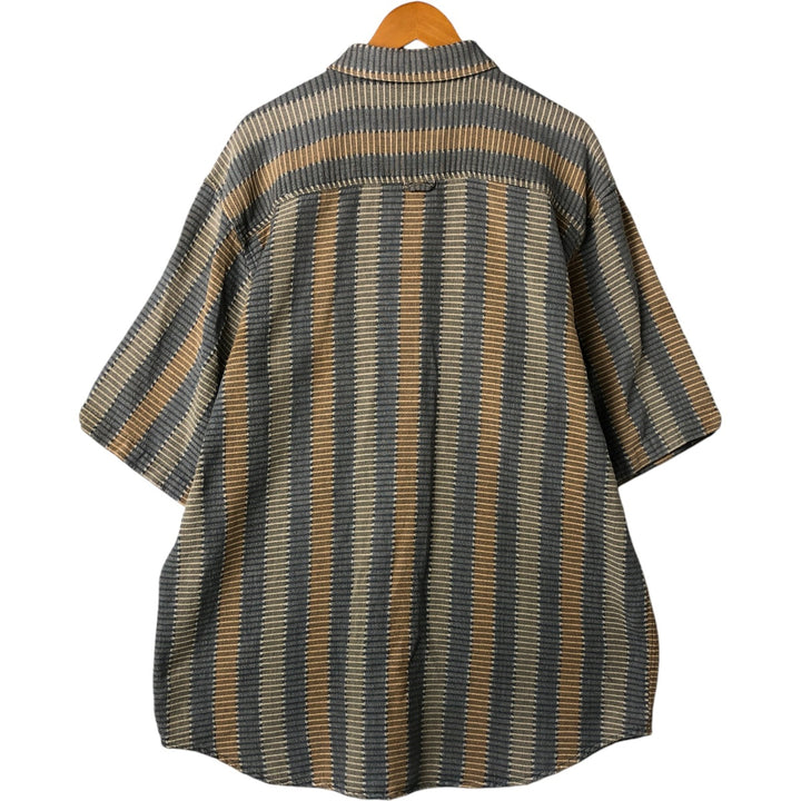 THE TERRITORT AHEAD Short Sleeve Cotton Check Shirt Men's XL cotton blue type Vintage Second Hand