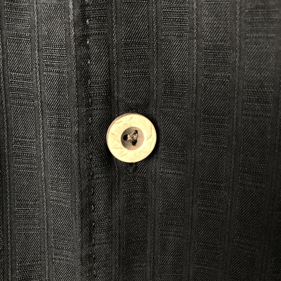 Tommy Bahama All-over Print Short Sleeve Open Collar Silk Shirt Box Shirt Men's L Size silk black type Vintage Second Hand