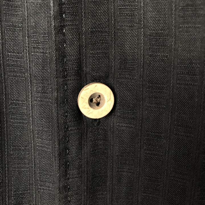 Tommy Bahama All-over Print Short Sleeve Open Collar Silk Shirt Box Shirt Men's L Size silk black type Vintage Second Hand