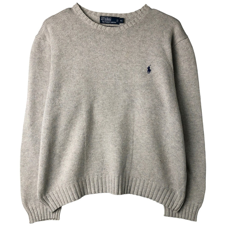 Ralph Lauren POLO by Ralph Lauren Cotton Knit Sweater Men's XL cotton gray type Vintage Second Hand
