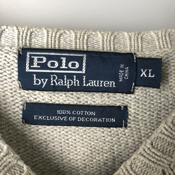 Ralph Lauren POLO by Ralph Lauren Cotton Knit Sweater Men's XL cotton gray type Vintage Second Hand