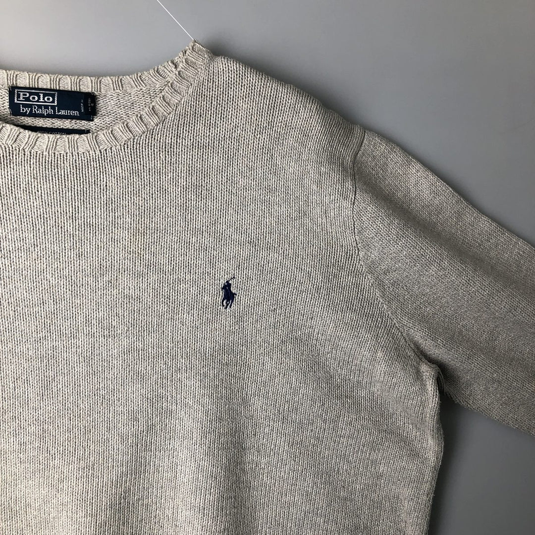 Ralph Lauren POLO by Ralph Lauren Cotton Knit Sweater Men's XL cotton gray type Vintage Second Hand