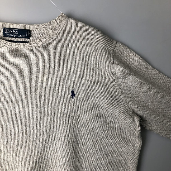 Ralph Lauren POLO by Ralph Lauren Cotton Knit Sweater Men's XL cotton gray type Vintage Second Hand