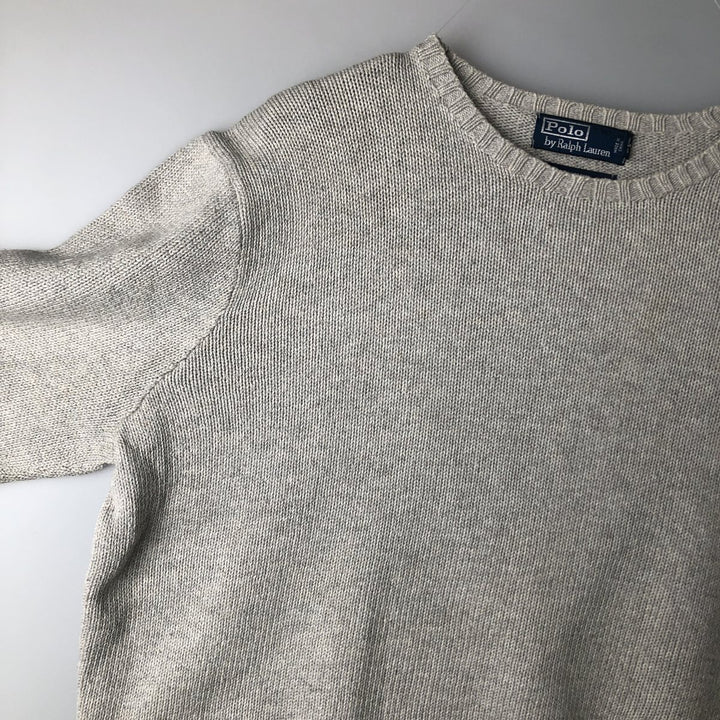 Ralph Lauren POLO by Ralph Lauren Cotton Knit Sweater Men's XL cotton gray type Vintage Second Hand