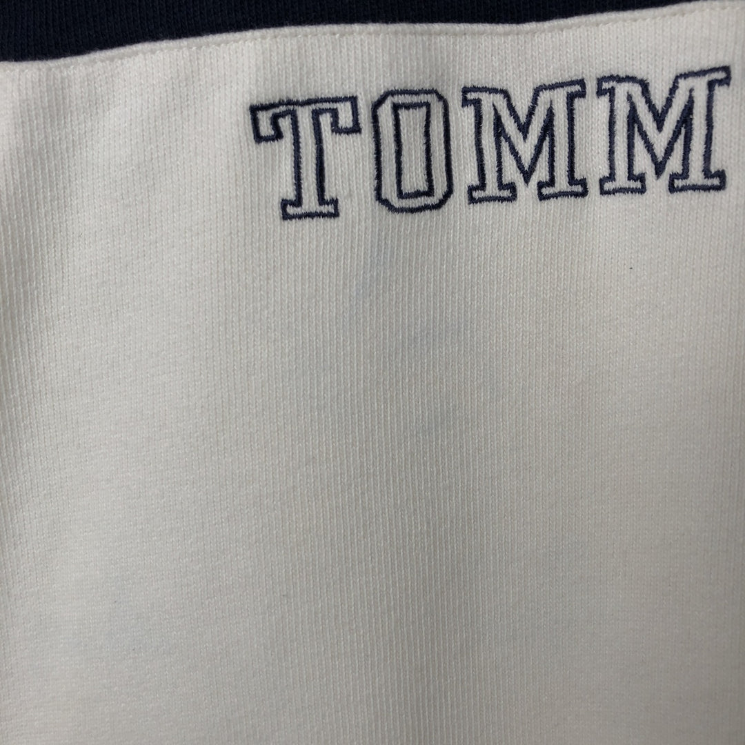 90'S Tommy Hilfiger V-neck cotton knit sweater, men's size XL cotton navy blue type Vintage Second Hand