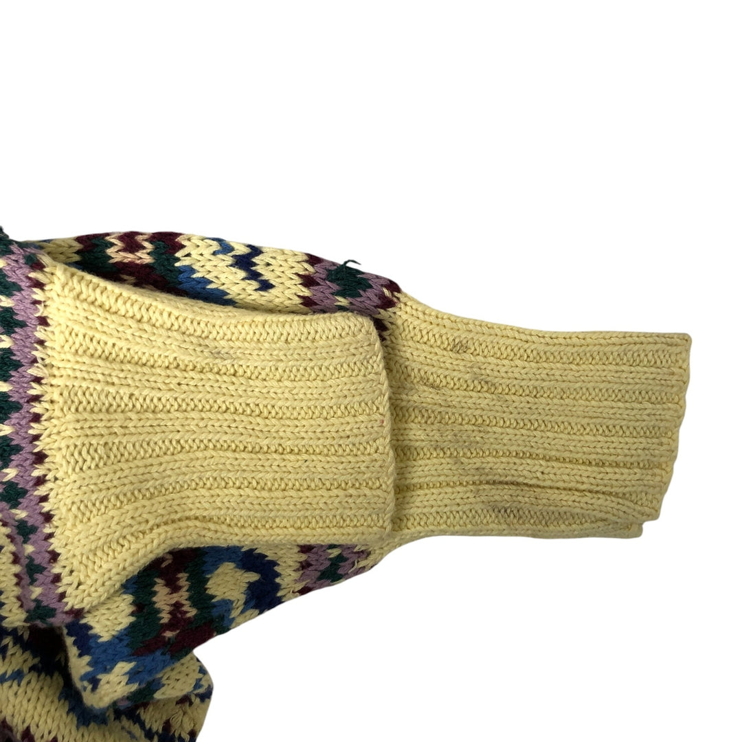 POLO by Ralph Lauren Fair Isle Pattern Hand Knit Cotton Sweater, Men's XL cotton yellow type Vintage Second Hand