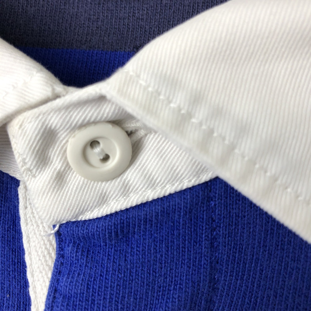 Ralph Lauren POLO by Ralph Lauren Striped Pattern Long Sleeve Rugby Shirt Men's XL cotton navy blue type Vintage Second Hand