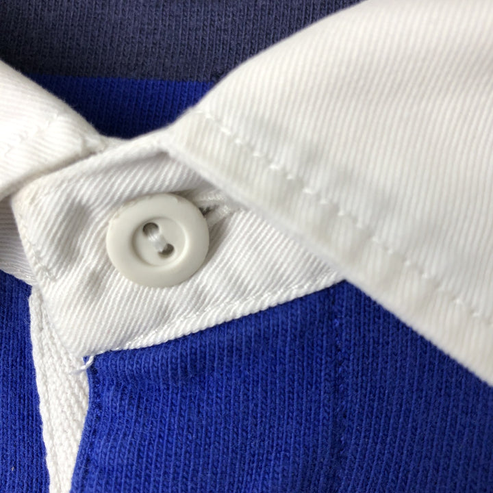 Ralph Lauren POLO by Ralph Lauren Striped Pattern Long Sleeve Rugby Shirt Men's XL cotton navy blue type Vintage Second Hand