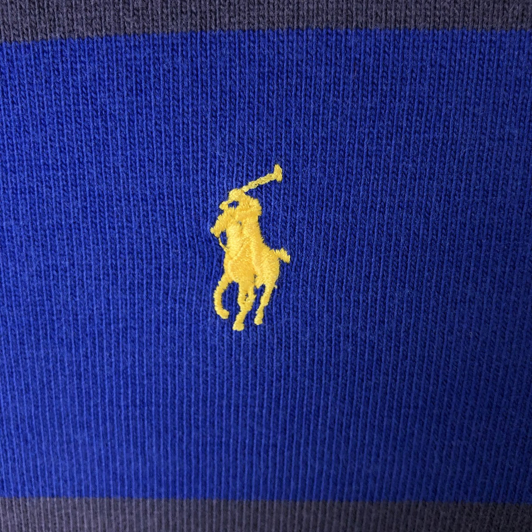 Ralph Lauren POLO by Ralph Lauren Striped Pattern Long Sleeve Rugby Shirt Men's XL cotton navy blue type Vintage Second Hand