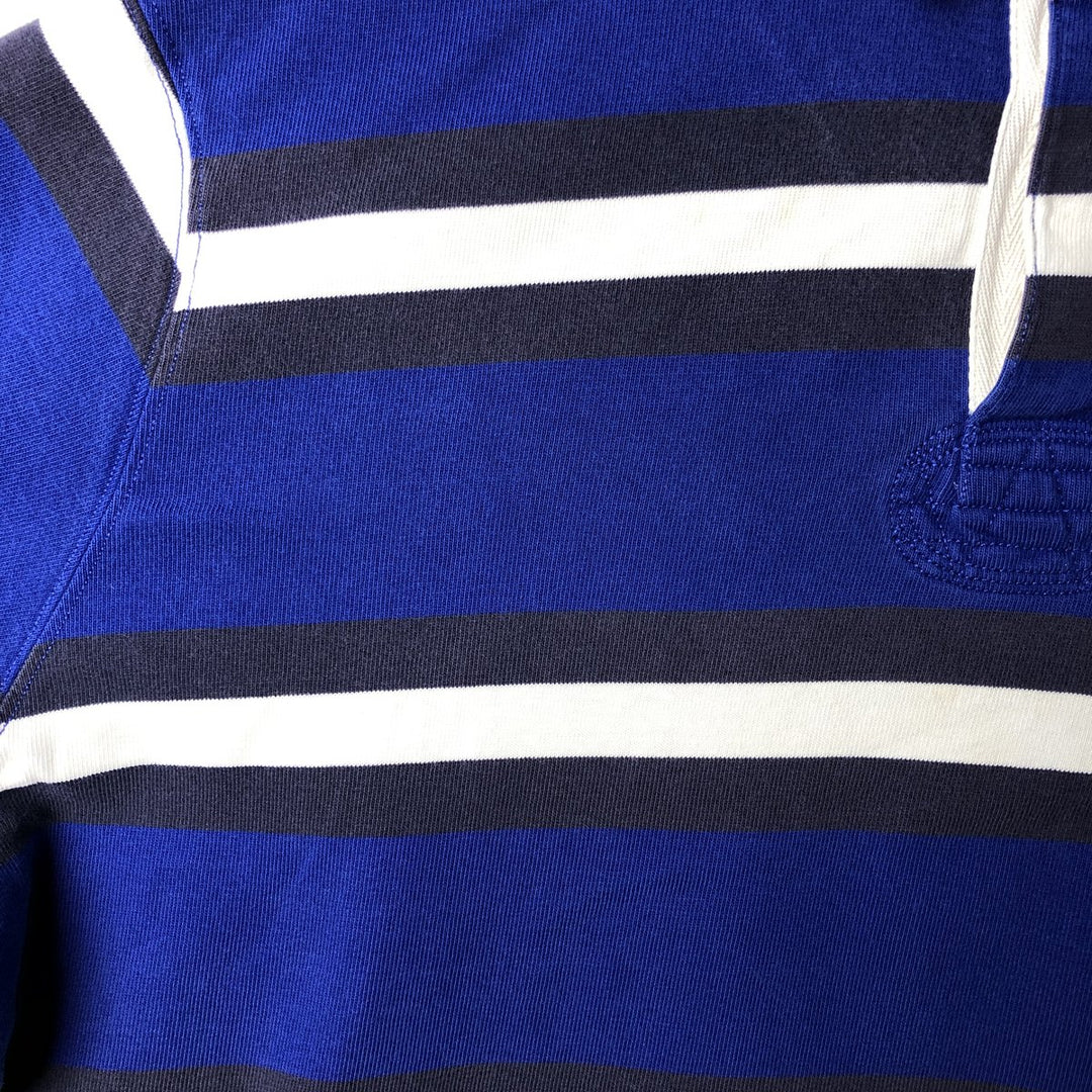 Ralph Lauren POLO by Ralph Lauren Striped Pattern Long Sleeve Rugby Shirt Men's XL cotton navy blue type Vintage Second Hand