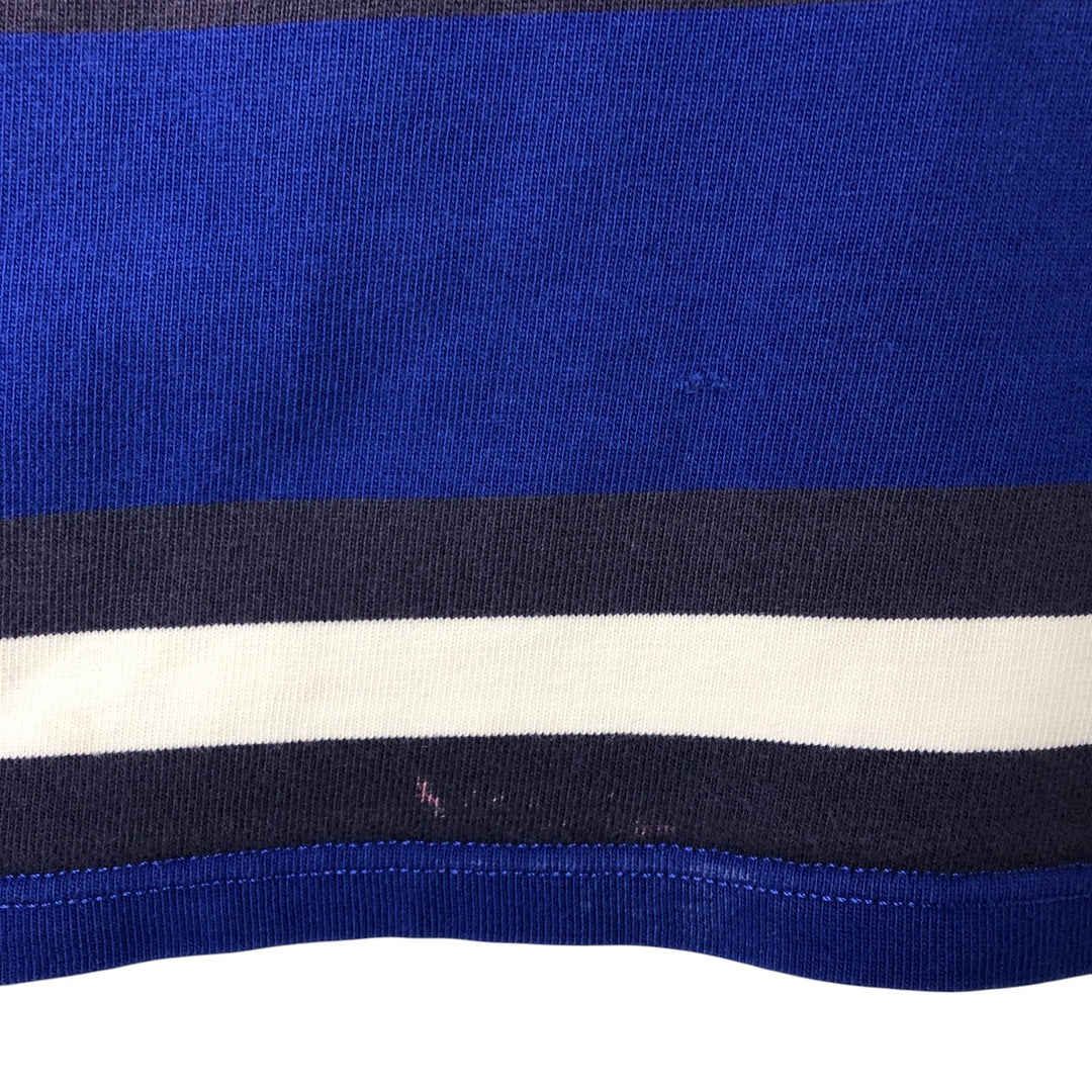 Ralph Lauren POLO by Ralph Lauren Striped Pattern Long Sleeve Rugby Shirt Men's XL cotton navy blue type Vintage Second Hand