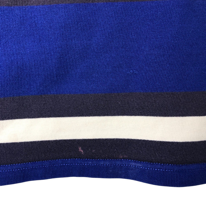 Ralph Lauren POLO by Ralph Lauren Striped Pattern Long Sleeve Rugby Shirt Men's XL cotton navy blue type Vintage Second Hand