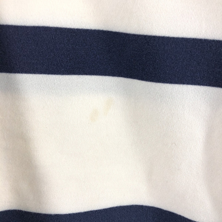 Ralph Lauren POLO by Ralph Lauren CUSTOM FIT Border Pattern Long Sleeve Rugby Shirt Men's XL cotton navy blue type Vintage Second Hand