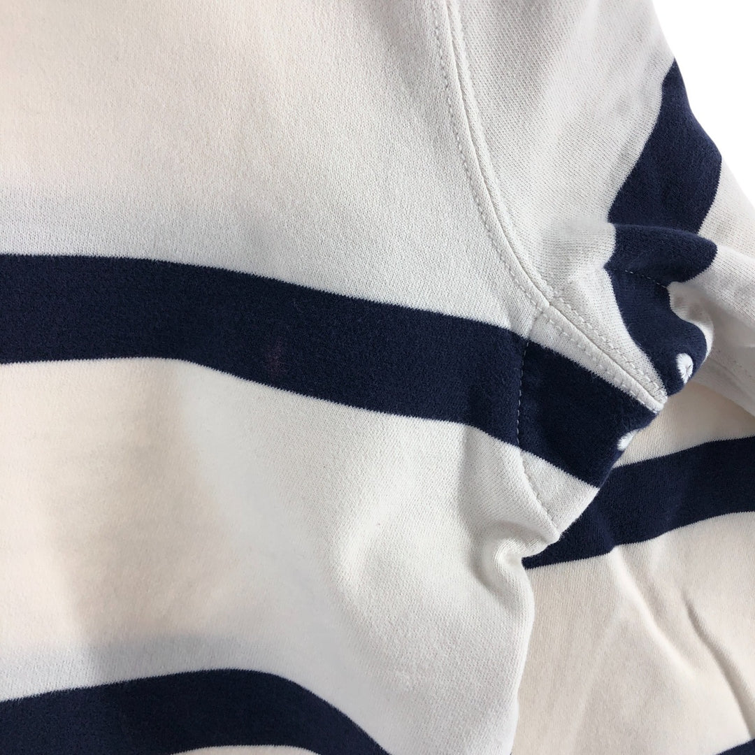 Ralph Lauren POLO by Ralph Lauren CUSTOM FIT Border Pattern Long Sleeve Rugby Shirt Men's XL cotton navy blue type Vintage Second Hand