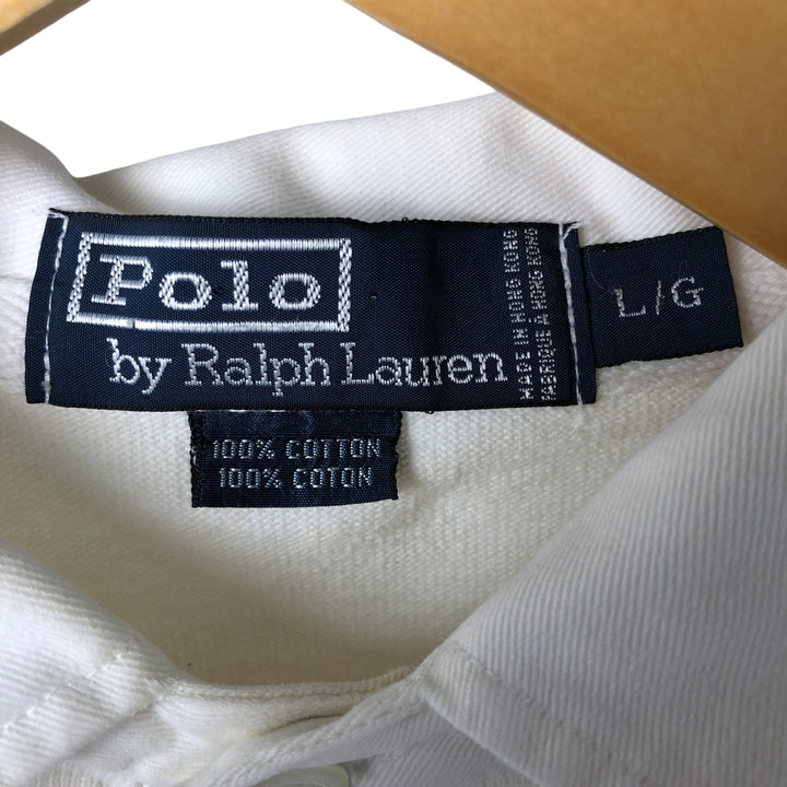 Ralph Lauren POLO by Ralph Lauren long sleeve rugby shirt, men's size L cotton white type Vintage Second Hand