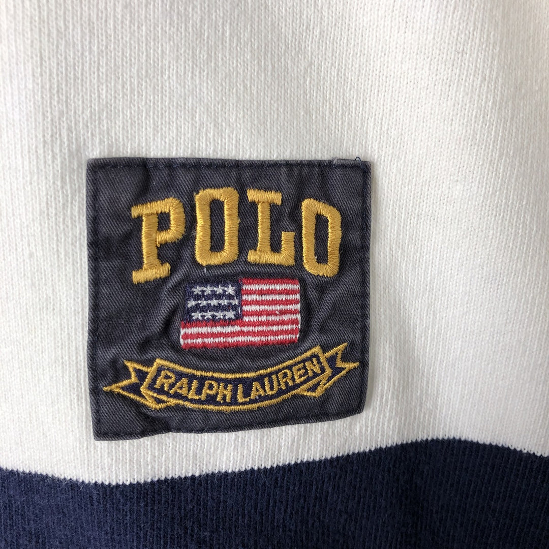Ralph Lauren POLO by Ralph Lauren long sleeve rugby shirt, men's size L cotton white type Vintage Second Hand
