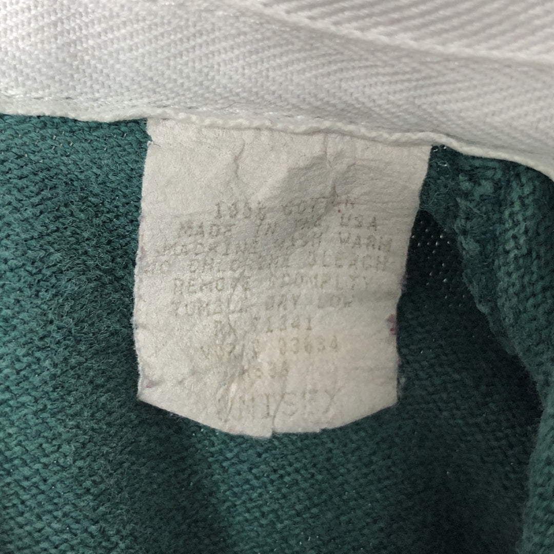 70s~80'S LLBean Border Pattern Long Sleeve Rugby Shirt Made in USA Men's M Size Vintage cotton green type Vintage Second Hand