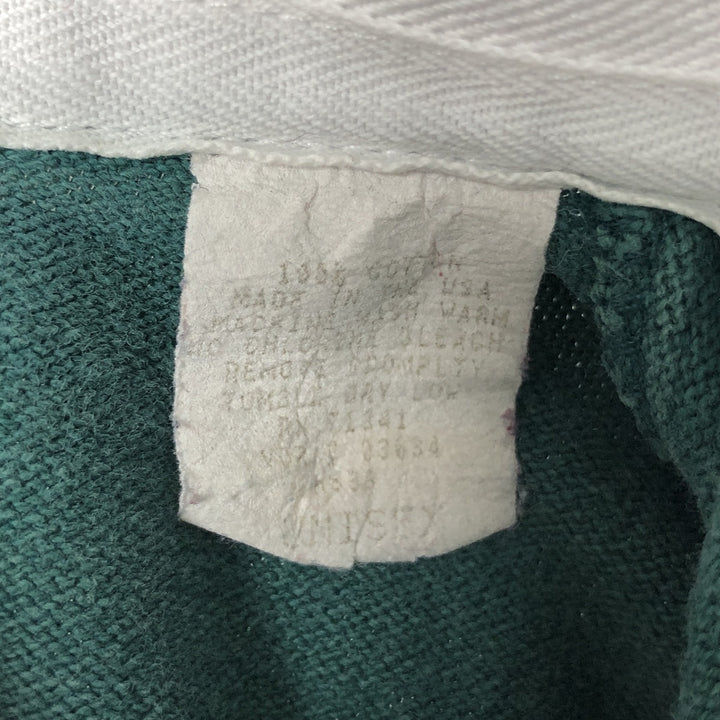 70s~80'S LLBean Border Pattern Long Sleeve Rugby Shirt Made in USA Men's M Size Vintage cotton green type Vintage Second Hand