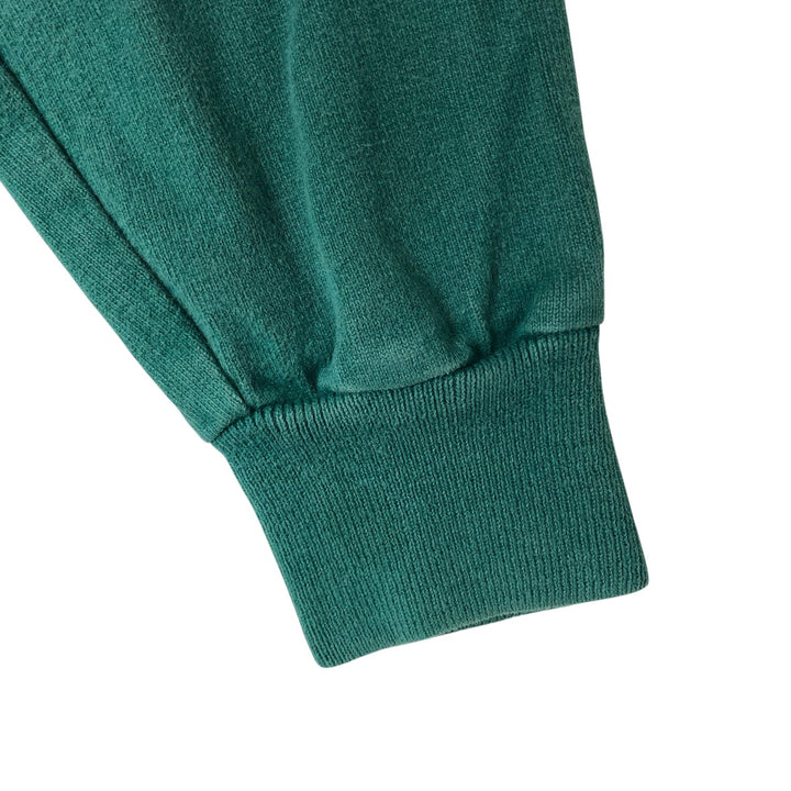 70s~80'S LLBean Border Pattern Long Sleeve Rugby Shirt Made in USA Men's M Size Vintage cotton green type Vintage Second Hand