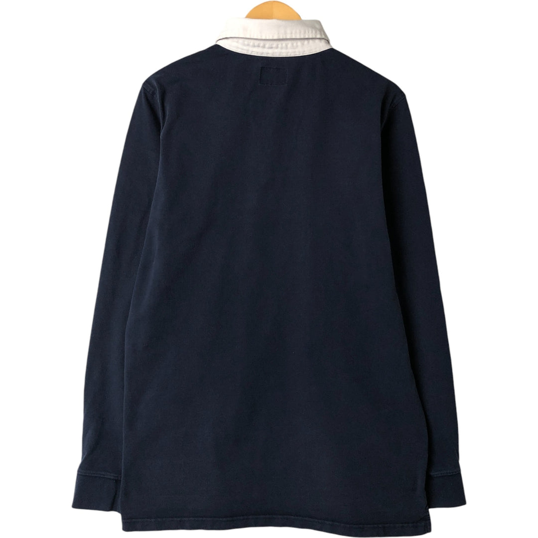 STUSSY long sleeve rugby shirt, men's size L cotton navy blue type Vintage Second Hand