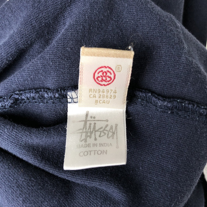 STUSSY long sleeve rugby shirt, men's size L cotton navy blue type Vintage Second Hand