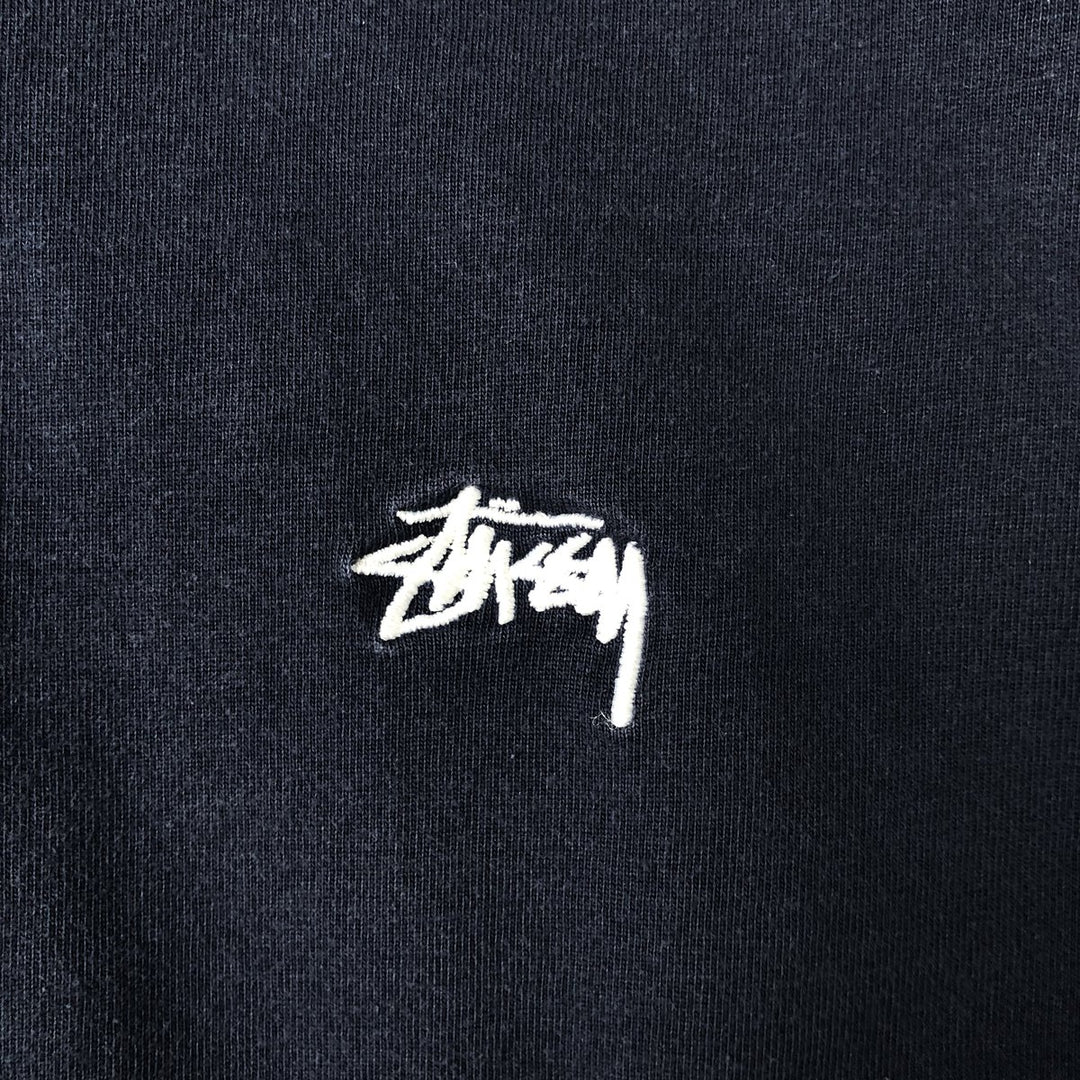 STUSSY long sleeve rugby shirt, men's size L cotton navy blue type Vintage Second Hand