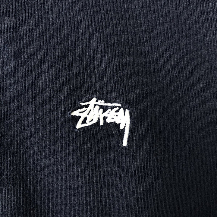 STUSSY long sleeve rugby shirt, men's size L cotton navy blue type Vintage Second Hand