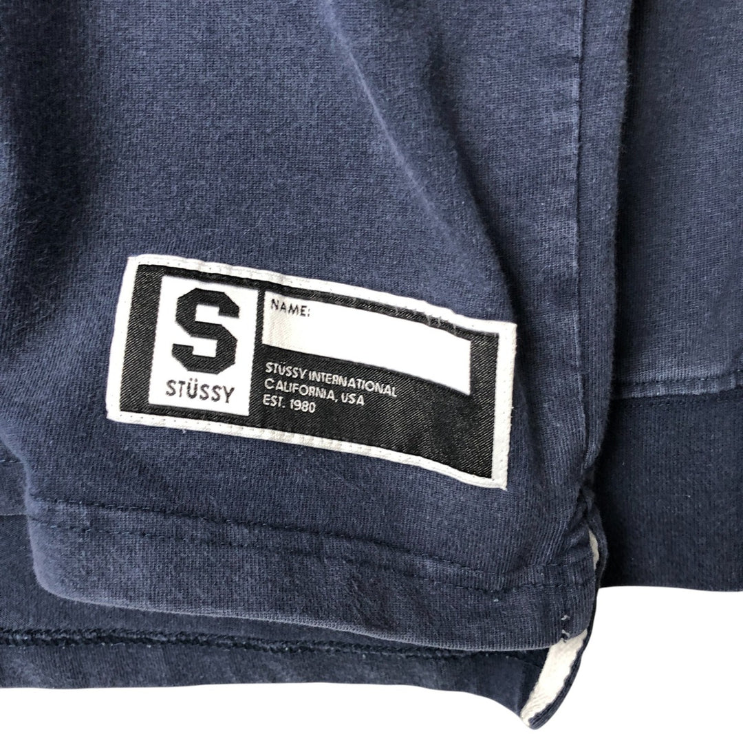 STUSSY long sleeve rugby shirt, men's size L cotton navy blue type Vintage Second Hand