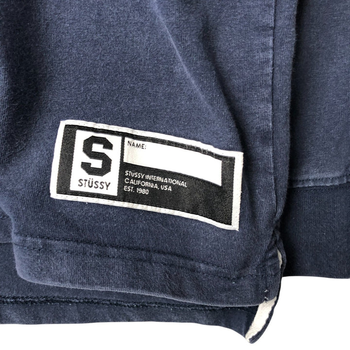 STUSSY long sleeve rugby shirt, men's size L cotton navy blue type Vintage Second Hand