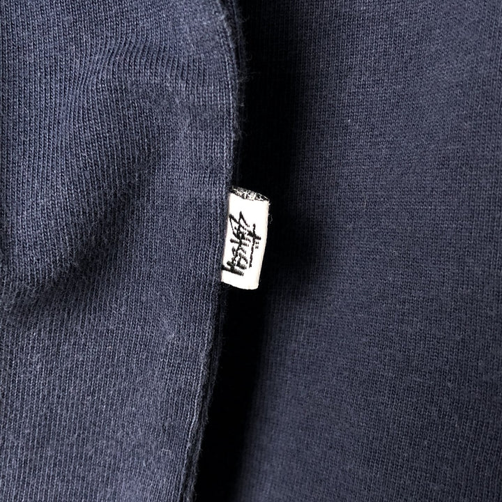 STUSSY long sleeve rugby shirt, men's size L cotton navy blue type Vintage Second Hand