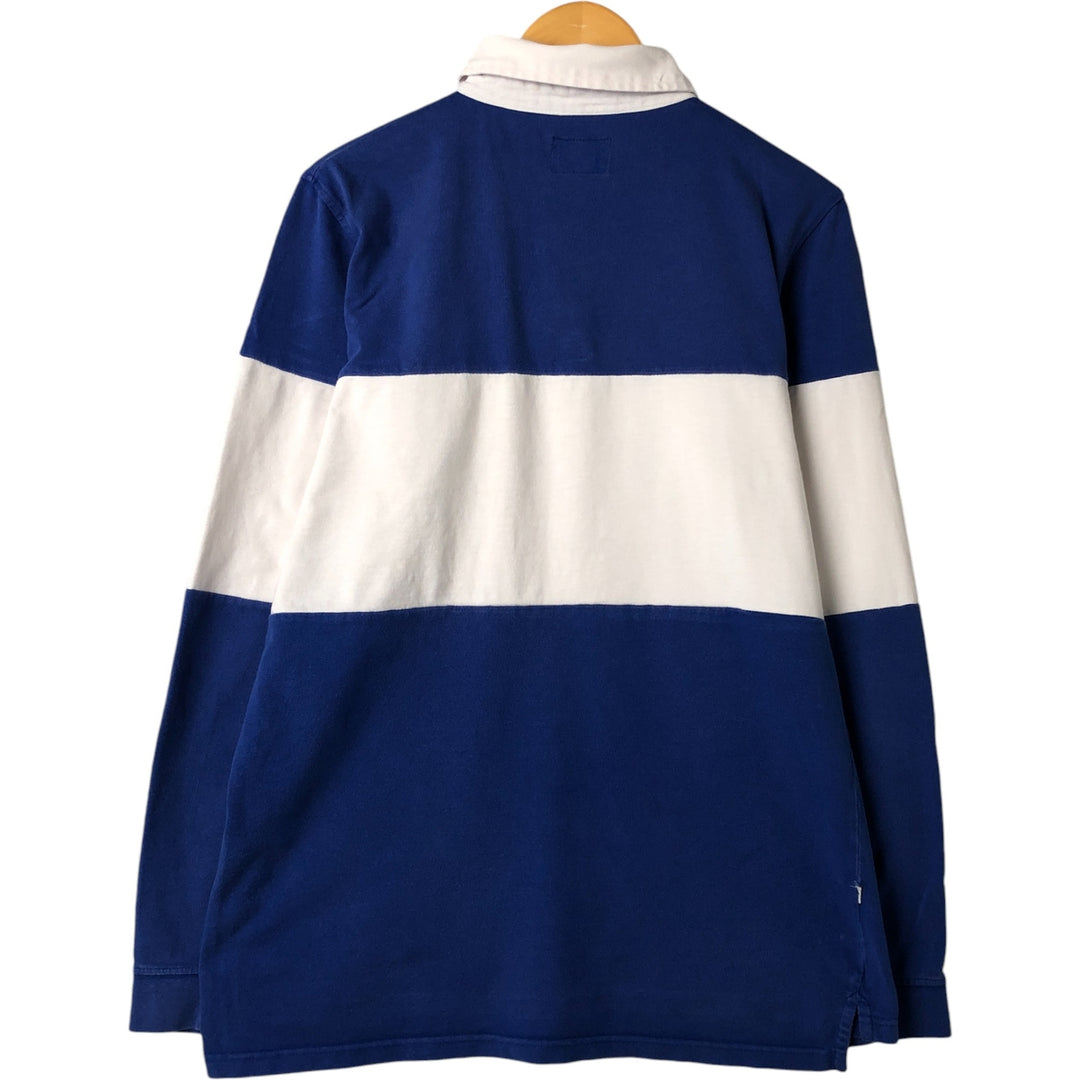 STUSSY long sleeve rugby shirt, men's size M cotton white type Vintage Second Hand