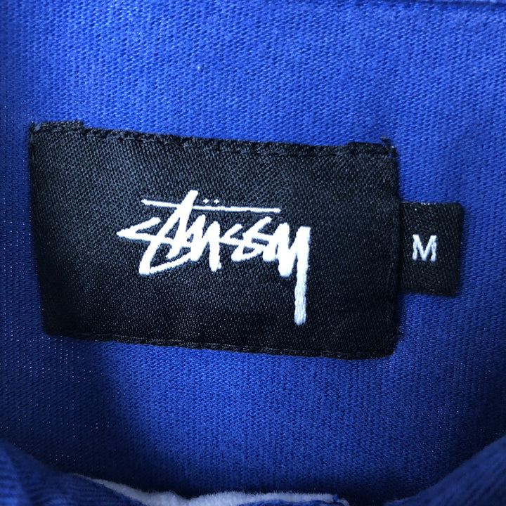 STUSSY long sleeve rugby shirt, men's size M cotton white type Vintage Second Hand