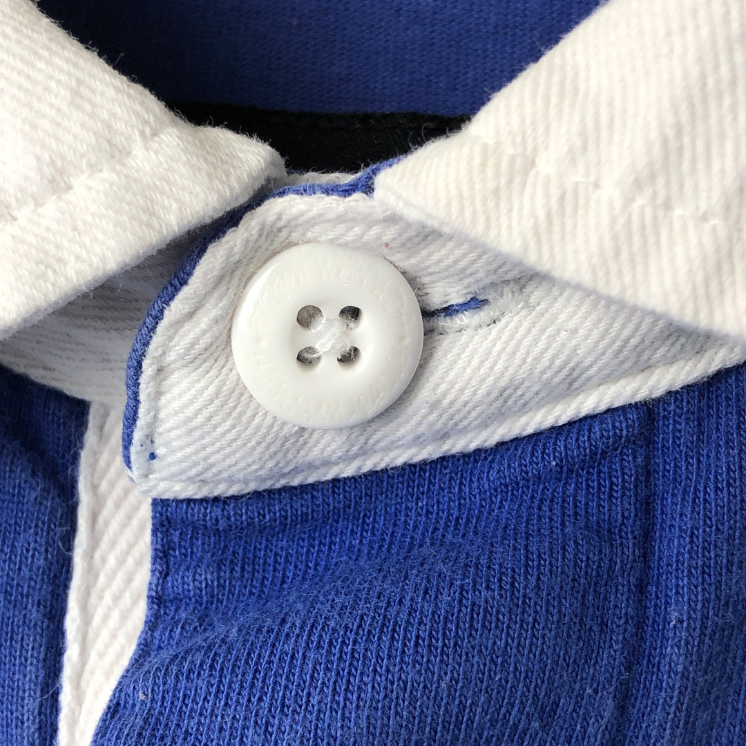 STUSSY long sleeve rugby shirt, men's size M cotton white type Vintage Second Hand