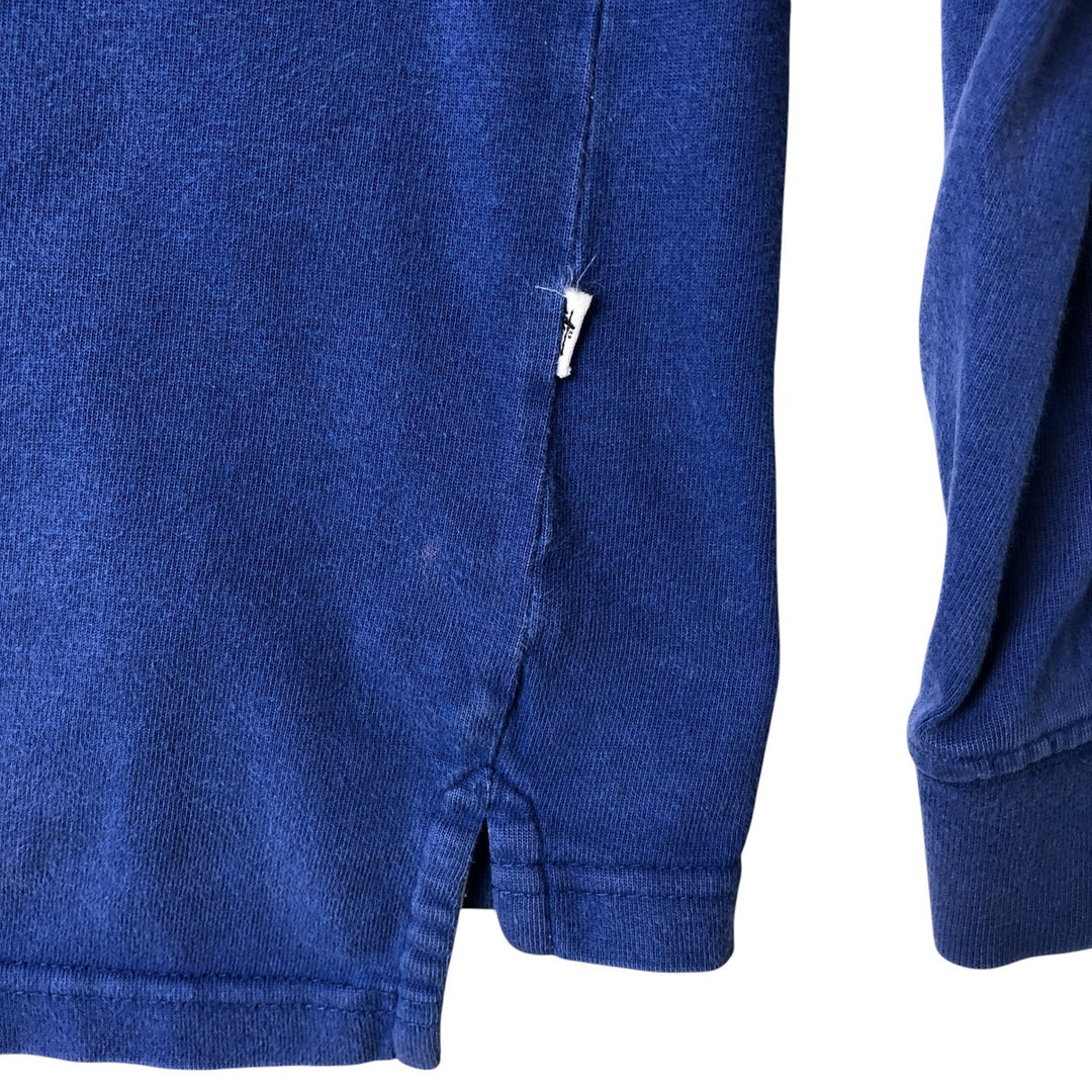 STUSSY long sleeve rugby shirt, men's size M cotton white type Vintage Second Hand