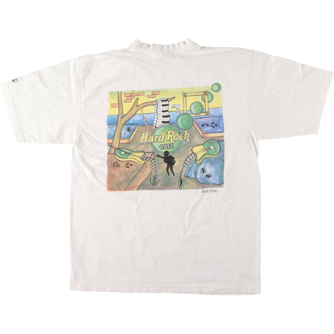 90'S HARD ROCK CAFE Heavy Tee Advertising T-shirt Men's XL Vintage cotton white type Vintage Second Hand