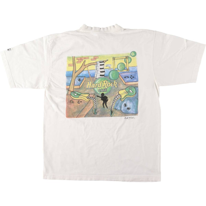 90'S HARD ROCK CAFE Heavy Tee Advertising T-shirt Men's XL Vintage cotton white type Vintage Second Hand